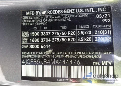 2021 Mercedes-Benz Gle Gle 450 z USA, uszkodzony, nr VIN 4JGFB5KB4MA444476